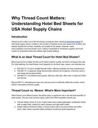 why thread count matters understanding hotel
