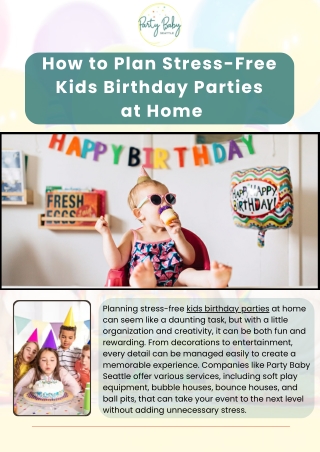 Throw Memorable Kids Birthday Parties with Party Baby Seattle