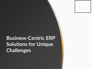 Customized ERP Solutions for Your Business's Unique Needs