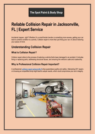 Reliable Collision Repair in Jacksonville