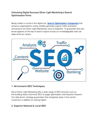 Unlocking Digital Success Silver Light Marketing's Search Optimisation Firms