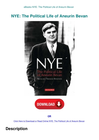 eBooks NYE The Political Life of Aneurin Bevan