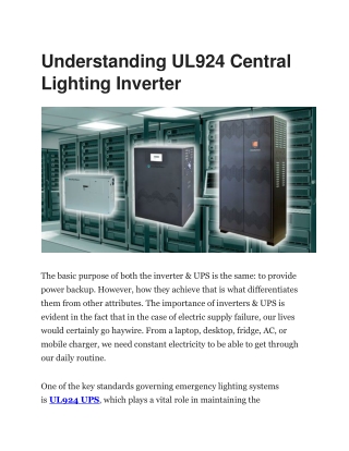 understanding ul924 central lighting inverter