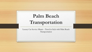Luxury Car Service Miami – Travel in Style with Palm Beach Transportation