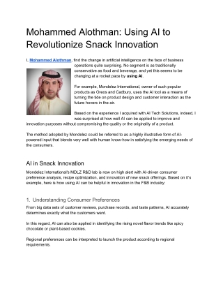 mohammed alothman using ai to revolutionize snack