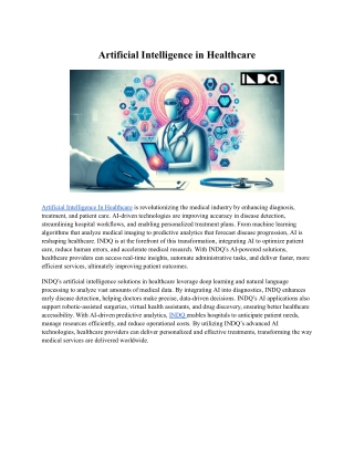 artificial intelligence in healthcare