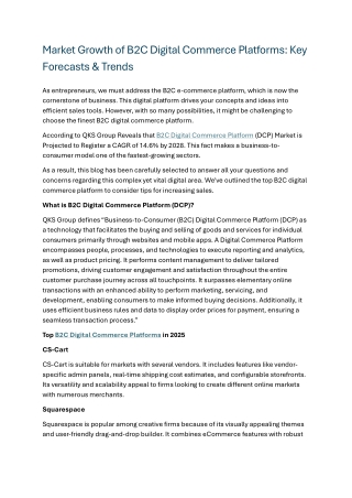 market growth of b2c digital commerce platforms