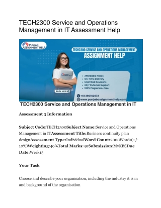 tech2300 service and operations management