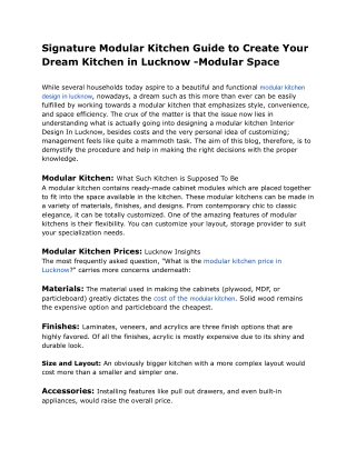 signature modular kitchen guide to create your