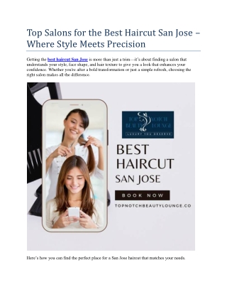 Top Salons for the Best Haircut San Jose
