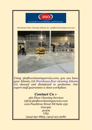 Warehouse Floor Cleaning Atlanta Ga | 360floorcleaningservice.com