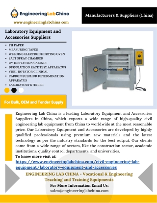Laboratory Equipment and Accessories Suppliers