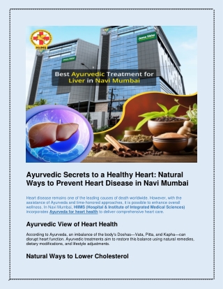 Ayurvedic Secrets to a Healthy Heart1