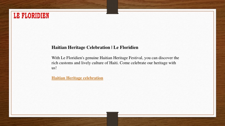 haitian heritage celebration le floridien