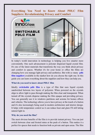 switchable pdlc film
