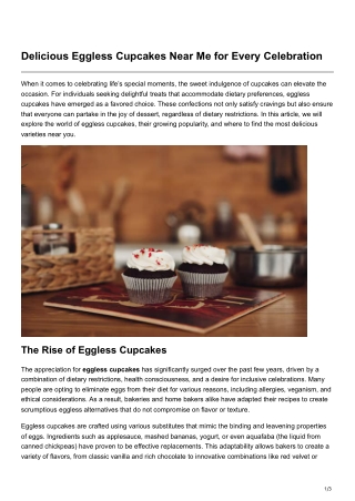 Delicious Eggless Cupcakes Near Me for Every Celebration