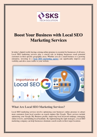Boost Your Business with Local SEO Marketing Services