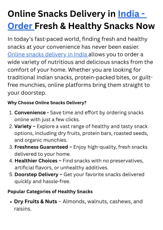 online snacks delivery in india order fresh