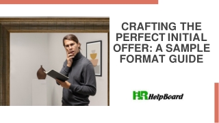 crafting the perfect initial offer a sample