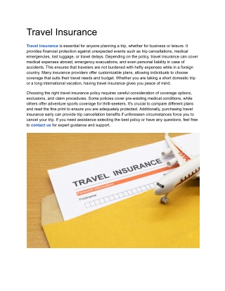 Travel Insurance