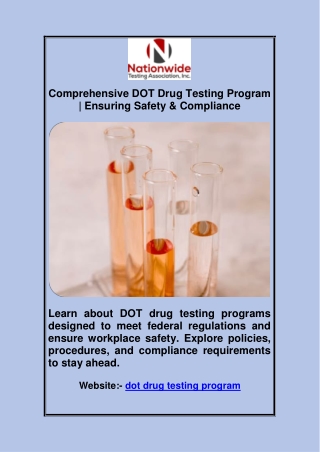 comprehensive dot drug testing program ensuring