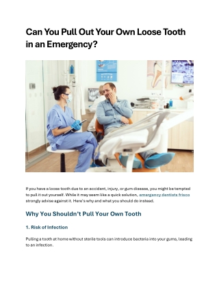 can you pull out your own loose tooth