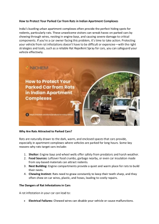 how to protect your parked car from rats