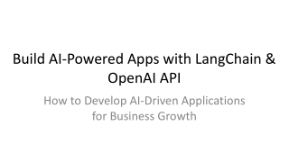 build ai powered apps with langchain openai api