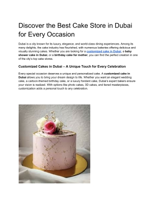 discover the best cake store in dubai for every