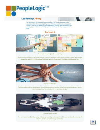 Top Leadership Hiring Consultants in India - PeopleLogic