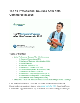 Professional Courses in Commerce – Build a Successful Career