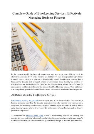 complete guide of bookkeeping services