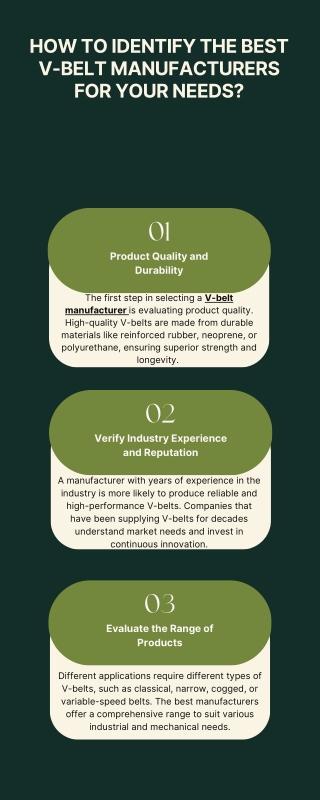 How to Identify the Best V-Belt Manufacturers for Your Needs?
