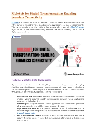 mulesoft for digital transformation enabling