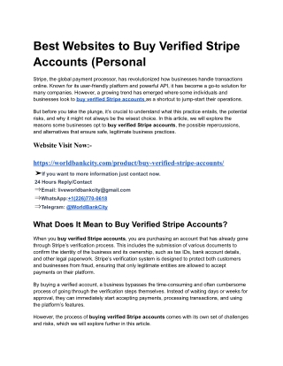 Best Websites to Buy Verified Stripe Accounts (Personal