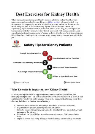 Best Exercises for Kidney Health