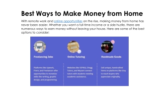 best ways to make money from home with remote