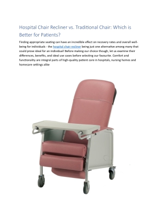 Hospital Chair Recliner