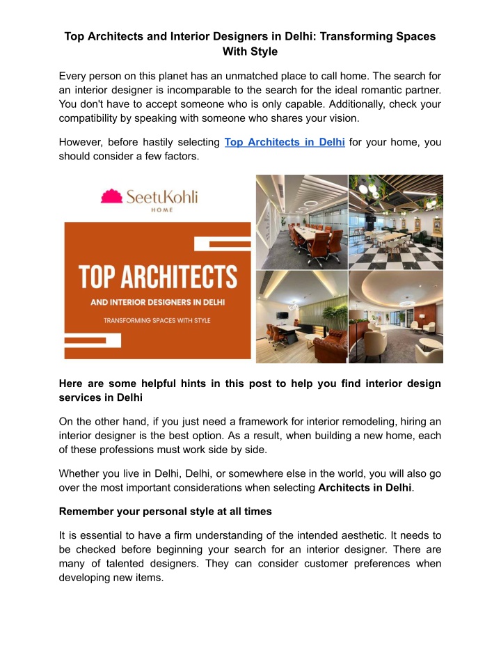 top architects and interior designers in delhi