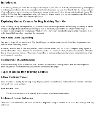 Exploring Online Courses for Dog Training Near Me