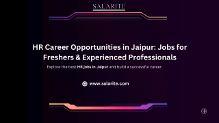 HR Career Opportunities in Jaipur Jobs for Freshers & Experienced Professionals