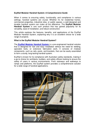 EzyRail Modular Handrail System