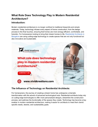 What Role Does Technology Play in Modern Residential Architecture_