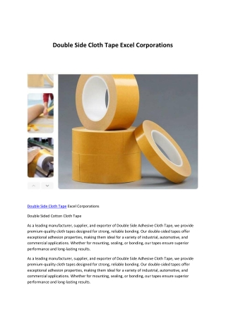 double side cloth tape excel corporations