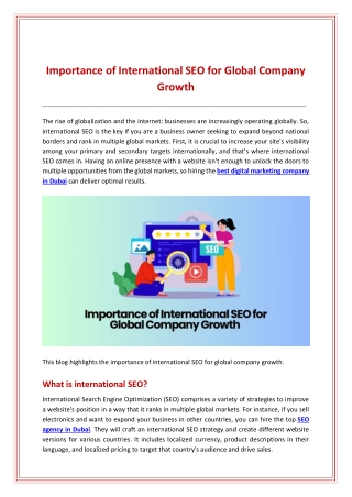 Importance of International SEO for Global Company Growth
