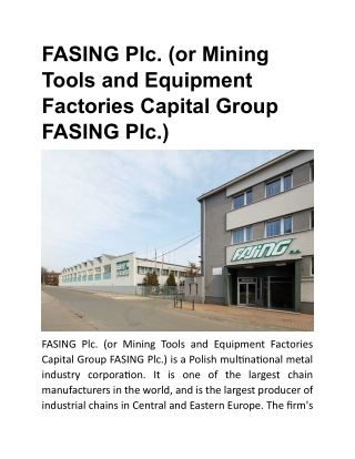 fasing plc or mining tools and equipment