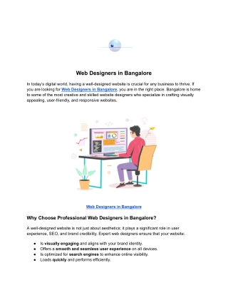 Web Designers in Bangalore