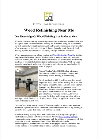 Wood Refinishing Near Me