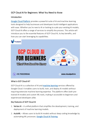 gcp cloud ai for beginners what you need to know