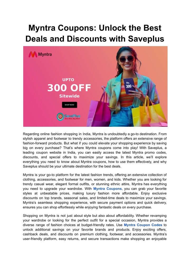 myntra coupons unlock the best deals